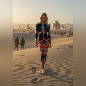 Maximalist Bodycon Vibrant Print Maxi Dress